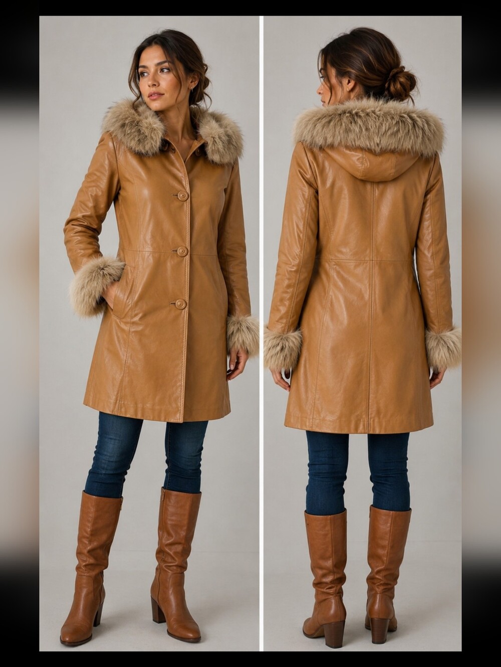Saga Furs Women's Coat Jacket Small Superior Soft Leather Dyed Fox Fur NWT #C7